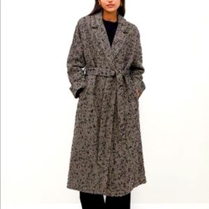 MANGO Textured Wrap Coat -Size S